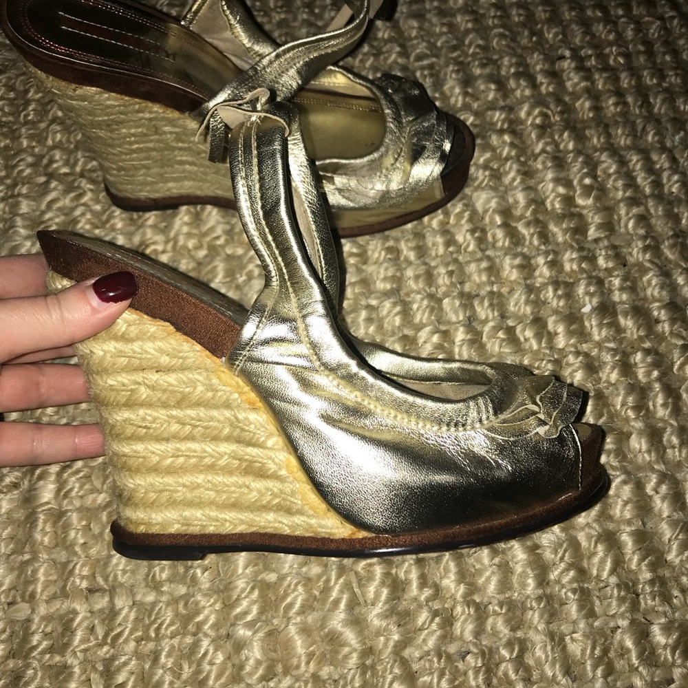 Gold Miss Sixty Wedges Size 36